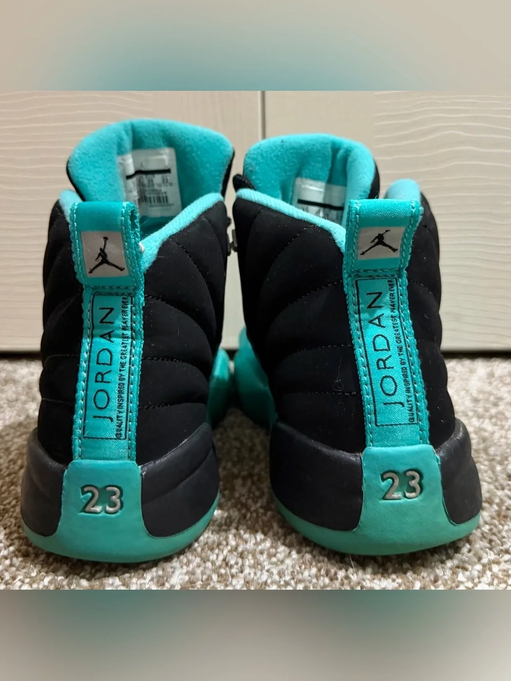 Nike Air Jordan 12 Retro GP Hyper Jade Black Youth Athletic Kids 3Y